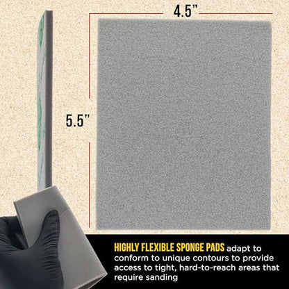 Dura-Gold Medium Cut Sanding Sponges 5.5" x 4.5", 120 to 180 Grit Box of 10 - style: Medium