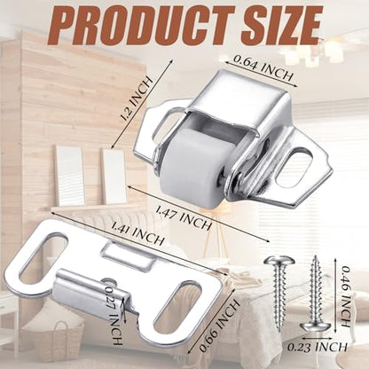 LEIFIDE 20 Pack Mailbox Replacement Roller Catch Latch with Screws Hardware Roller Wheel Spring Door Catch Latch for Cabinet Doors Rv Camper Kitchen Closet Doors
