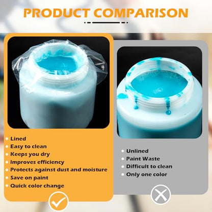 50Pcs Paint Sprayer Cup Liners,7.8‘’ X 11.8‘’ Paint Sprayer Bags, Gun Cup Can Liner,Sprayer Accessory,Easy Color and Material Changes