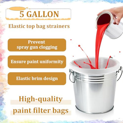60 Pcs Paint Strainer Bags, 5 Gallon Fine Mesh Filter Bag