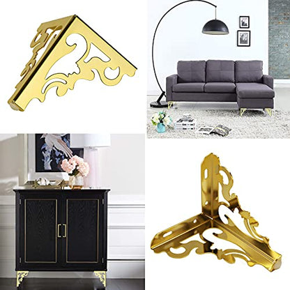 OwnMy 4PCS Metal Furniture Legs Feet, Modern Sofa Cabinet Legs for Repairs - color: Gold