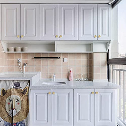 6 Pack Brushed Brass Cabinet Knobs, Gold Drawer Knobs Round Knob for Dresser Drawers, Single Hole Cabinet Door Knob Dresser Drawer Pulls Handles - color: Gold