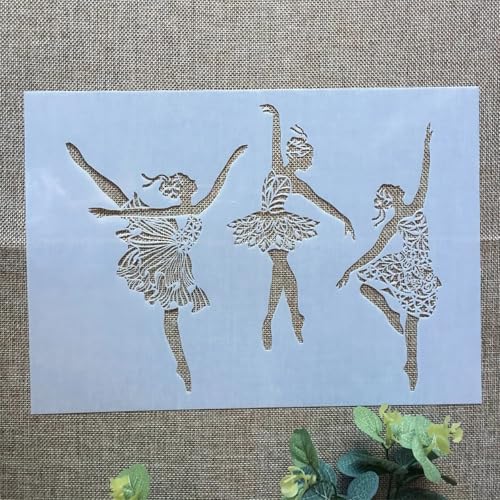 TIAMECH A4 Reusable Ballet Girls Stencil for Painting - style: Ballet Girls