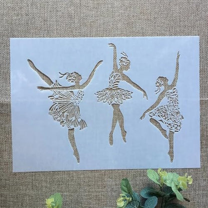 TIAMECH A4 Reusable Ballet Girls Stencil for Painting - style: Ballet Girls