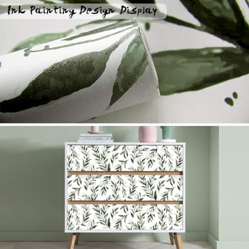 Livebor Leaf Wallpaper Peel and Stick Green Contact Paper17.7” x 118.1” - color: B-Green, size: 17.7" x 118.1"