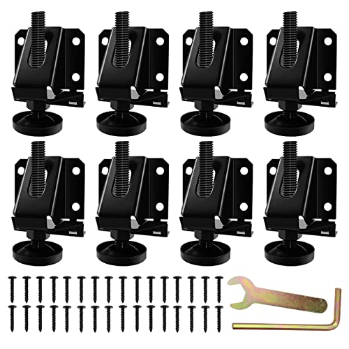 LOSCHEN 8PCS Heavy Duty Adjustable Leveling Feet for Furniture,Hexagon Nuts Lock Furniture Legs Levelers,for Table, Cabinets, Workbench,Shelving Units and More - size: 8 pcs
