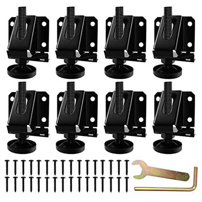 LOSCHEN 8PCS Heavy Duty Adjustable Leveling Feet for Furniture,Hexagon Nuts Lock Furniture Legs Levelers,for Table, Cabinets, Workbench,Shelving Units and More - size: 8 pcs