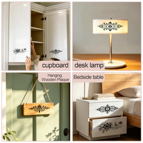 4 PCS Classic Floral Borde Rub on Transfer Stickers for Furniture