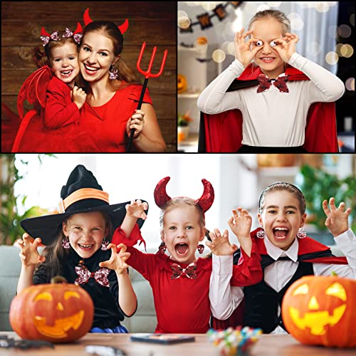 AnyDesign 10Pcs Halloween Theme Faux Leather Sheets Spooky Bloody Printed Synthetic Leathers Red White Black Scary Bloodstain Fabric Leathers for Halloween DIY Craft Earring Hair Bow Making, 8 x 12