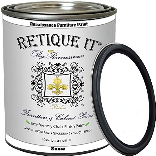 Retique It Chalk Furniture Paint, 32 Fl Oz (Pack of 1), 01 Snow - color: 01 Snow - Pure White, size: 32 Fl Oz (Pack of 1)