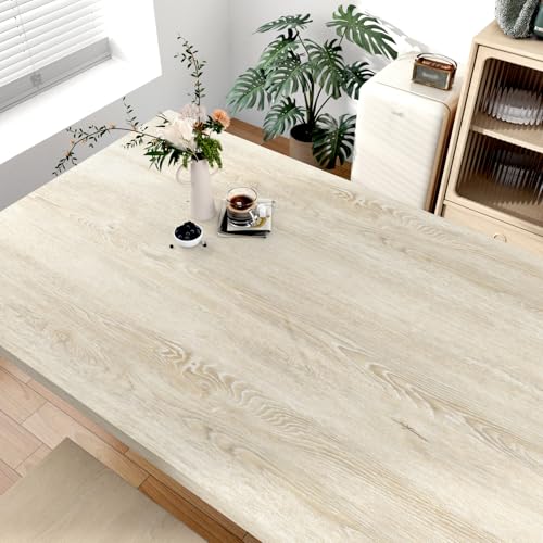 Wallercity Beige White Wood Contact Paper for Countertops Self Adhesive Waterproof Wood Grain Peel and Stick Wallpaper for Furniture Table Shelf 15.8''x236'' Removable Vinyl Wrap for Kitchen Bathroom - size: 15.8" x 236"