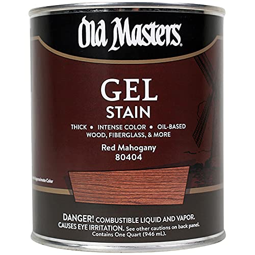 4-Pack of 1 qt Old Masters 80404 Red Mahogany Gel Stain Oil-Based Stain - color: Red Mahogany, size: 1 Quart (Single)