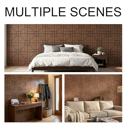 WoveN SounD Acoustic Wall Panels, Teak, 16 Pack, 12x12 in - color: DoubleCell, Teak, 16 Pack