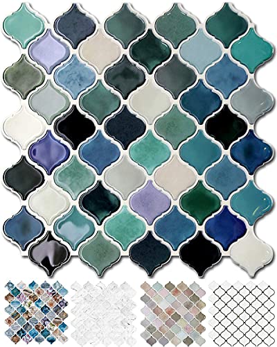 STICKGOO Arabesque Peel and Stick Backsplash Tile for Kitchen, Teal - color: Teal