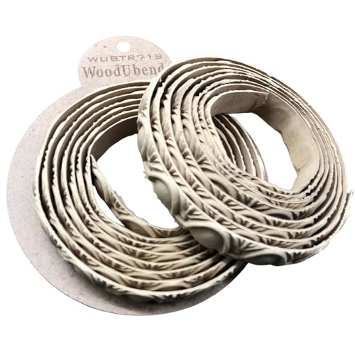 WoodUBend Pack of Two Trims TR718 208x1.7cm Heat Bendable & Flexible Wood Trims - DIY Craft, Furniture & Home Decor - Easy to Apply & Paint - Versatile, Reusable & Durable - size: Pack of 2 (208x1.7cm)