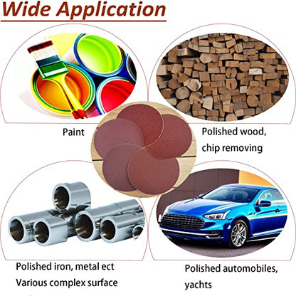Premium 60 PCS 6" PSA Sanding Discs - 10 Each of 80 100 120 180 240 400 Grit - 6 Inch Self Adhesive Stickyback Sandpaper Discs for DA Sander, Sand Automotive Car Paint, Woodworking Wood, Metal