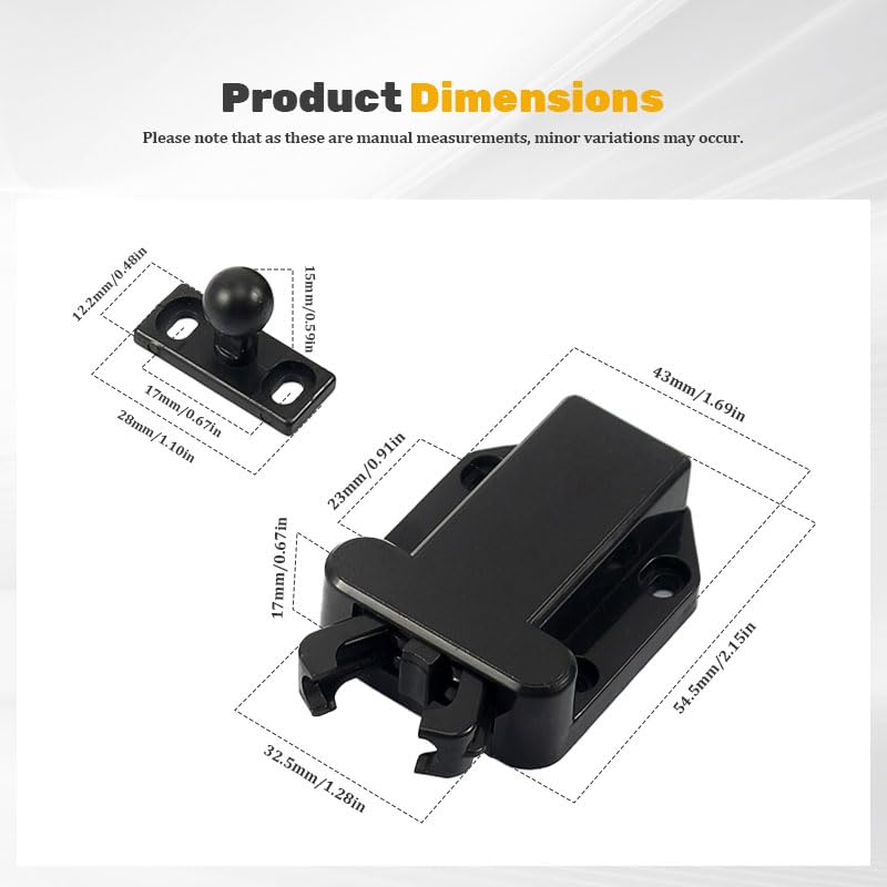 Touch Release Catch Latch, 2 Pcs，Push Open Snap Lock Buckle