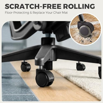 Sytopia Office Chair Wheels, Universal Standard Stem 7/16 inch x 7/8 inch, 2" Upgraded Quiet Caster Wheels Safe for All Floors Include Hardwood & Carpet, Not for 1KEA, Easy to Install, Set of 5 - color: Plastic-2 Inch