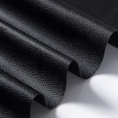 Marine Vinyl Fabric, Upholstery Faux Leather Fabric by The Yard, 1.05mm Lychee Texture Leather Sheets for Sofa Chairs Handbags Hair Bows Earrings Crafts (1 Yard 36''X 54'', Black) - color: Black, size: 1 Yard