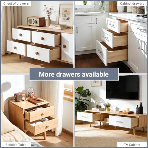 1 Pair 21 Inch Undermount Drawer Slides, Self Soft Close Full Extension Drawer Rails Concealed Drawer Runners Adjustable Locking Devices Mounting Brackets Screws Included - size: 21 Inch