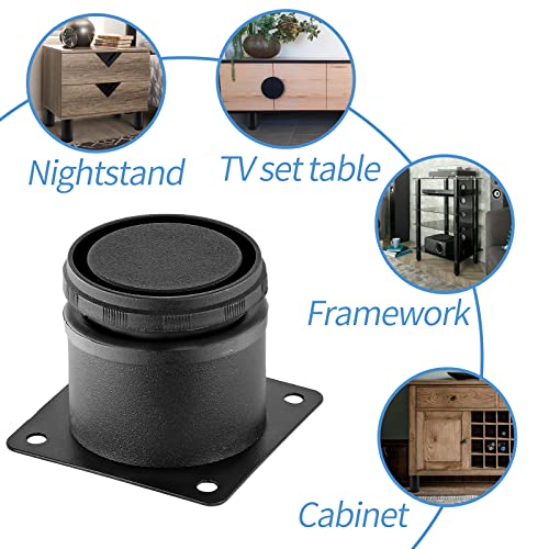 Stainless Steel Adjustable Furniture Legs 2 Inch - Black - 4pcs - color: Black, size: 2"