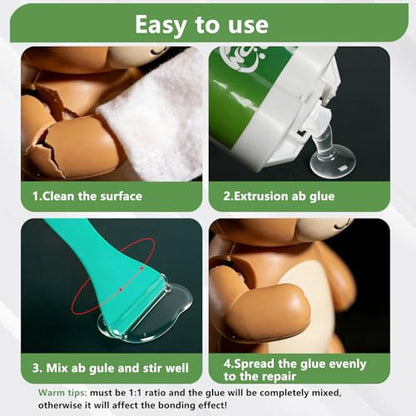 SPMG Clear Epoxy Glue Heavy Duty - 5-Min Fast Cure Syringe Epoxy Resin Adhesive for Metal, Plastic, Wood, Ceramic, Glass - Waterproof & Heat Resistant Glue for DIY Crafts & Household Repairs