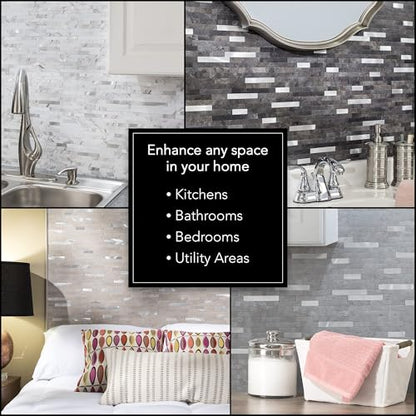 Aspect Peel and Stick Collage Tile in Autumn Night Hex (5-Pack) - color: Autumn Night Hex, size: 5 Pack