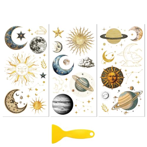 Peacoblue Retro Galaxy Rub On Transfers for Furniture Craft 6"x12" - style: Retro Universe Galaxy