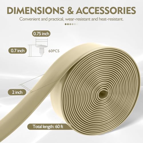 LukLoy 2" Wide 60ft Long Vinyl Straps for Patio Chairs Repairs, Driftwood - color: Driftwood, size: 60 Ft strap + 60 rivets