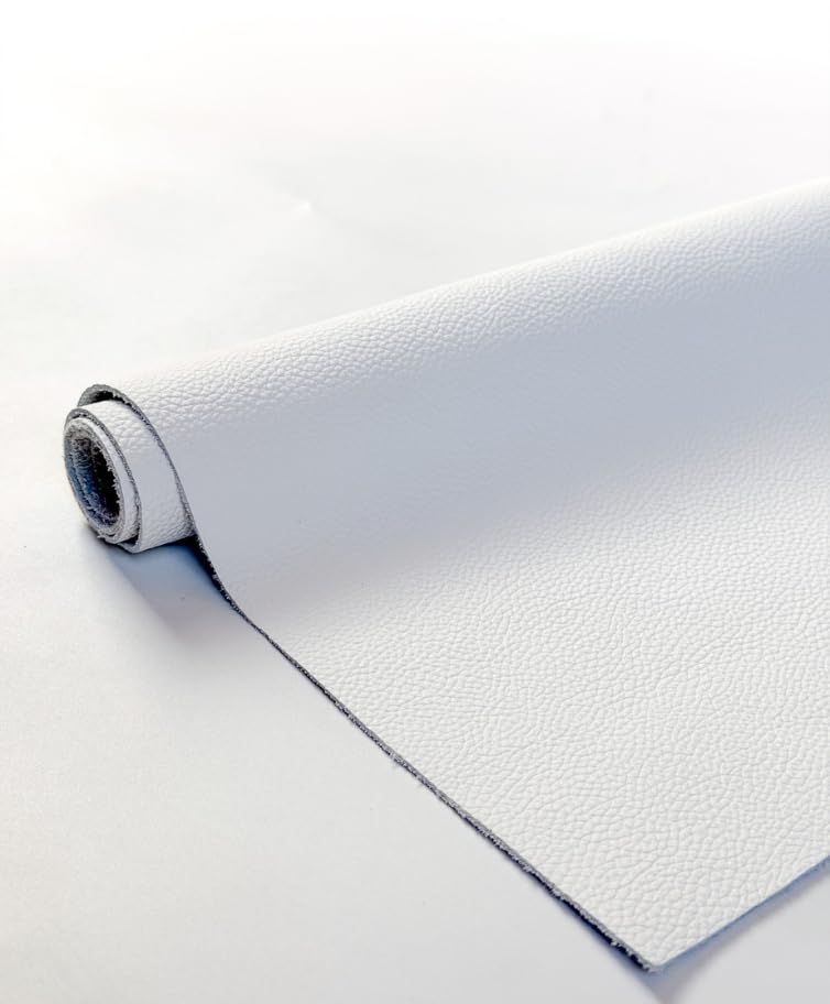 12'' x 24'' Genuine Full Grain Cowhide Leather Sheet — Soft Leather for Upholstery Repair, Handbags, Wallets, Sewing, Crafts, & DIY Projects — 1.1-1.3mm (3oz) Pre-Cut (White, 1 Piece) - color: White, size: 1 Piece