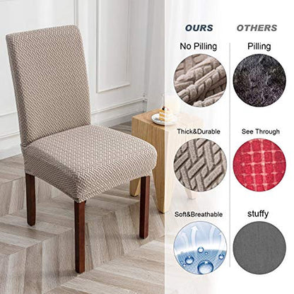 Genina Waterproof Chair Covers for Dining Room Chair Slipcovers Set of 4 - color: Khaki, size: 14-18in Waterproof