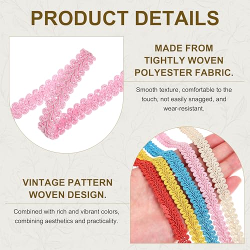 MECCANIXITY Gimp Braid Trim 1/2" x 14 Yards Polyester, Pink - color: Pink