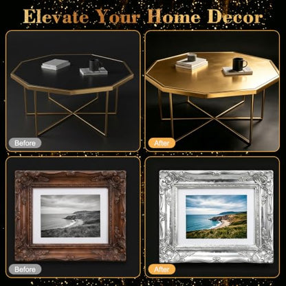 Gold Leaf Adhesive, with 200pcs Gold/Silver/Rose Gold Leaf Sheets