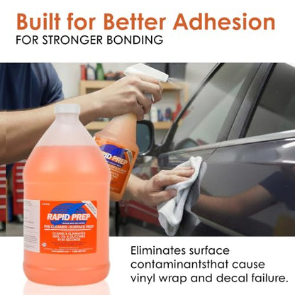 Rapid Prep Surface Cleaner 128 oz | Safe Water Based solution Removes Wax, Grease, Oil & Silicone Non-Flammable for Pre-Cleaning Paint,Metals, Sign Materials & Glass Before Vinyl Application - size: 128 Fl Oz (Pack of 1)