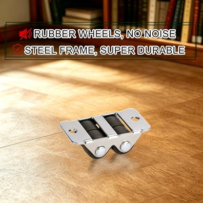 0.5" Small Four‑Wheel Caster Wheels, Mini Fixed Rigid, 8‑Pack,33 lbs/Caster - size: FOUR WHEEL-8pcs