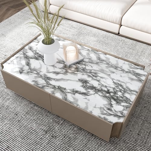 VEELIKE Modern Black and White Marble Contact Paper for Countertops Waterproof Peel and Stick Countertops 24''x118'' Self Adhesive Vinyl Countertop Contact Paper Marble Wallpaper for Kitchen Bathroom - size: 24''x118''