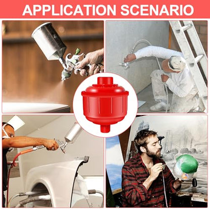 4PCS Disposable Air Water Filters, Mini Disposable Spray Gun Filter, Only Standard 1/4 Inch Threads, for Most Spray Guns and Air Tools