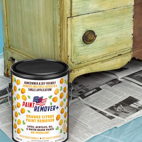 Dumond Paint Remover Plus Orange Citrus, DIY Friendly, Refinish Furniture, Cabinets, Decks, Antiques, Masonry, for Oil, Latex, Acrylic, Water-Based Paints, Varnishes, Stains, Citrus Scent, 2 Quarts - size: 1/2 GALLON (2 QUARTS)