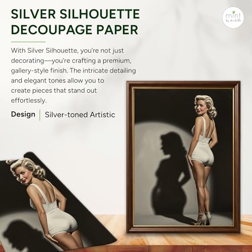 Mint by Michelle Silver Silhouette Decoupage Paper for Furniture (A1) - size: A1