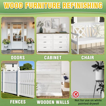 White Paint for Wood, 6.35 oz White Touch Up Paint – All-in-One Water-Based Repair for Furniture, Cabinets, Doors, Trim & Metal