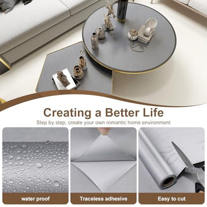 Silver Stainless Steel Contact Paper for Countertops Cabinets - color: Silver, size: 1181" x 15.7"