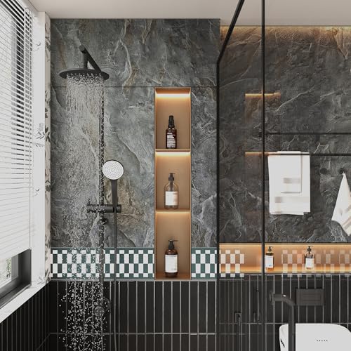 Gray Gold Marble Contact Paper Peel and Stick Countertops Kitchen Vinyl Wrap Wallpaper 591"x32"Wide Granite Light Brown Textured Waterproof adhesive wall paper for Restroom Counter top Wall Backsplash - color: Grey gold, size: 32" x 591"