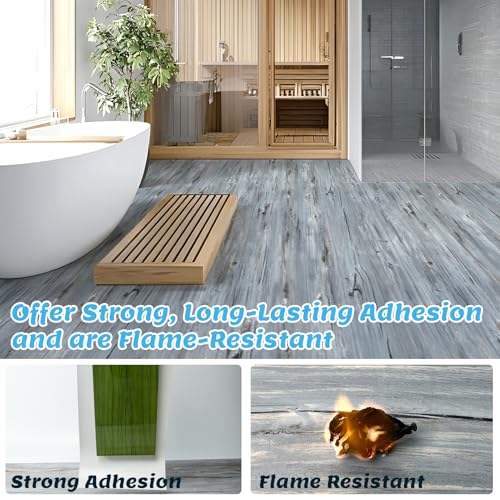 Art3d 10-Pack Peel and Stick Vinyl Floor Tiles (15 Sq.Ft), Dust Grey - color: Dust Grey