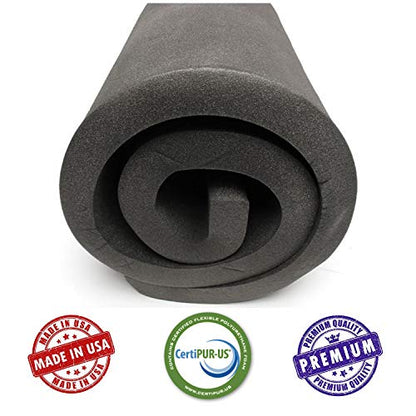AKTRADING CO. 2" H X 24" W X 72" L CertiPUR-US Certified Rubber Foam Sheet Cushion (Seat Replacement, Upholstery Sheet, Foam Padding, Acoustic Foam Sheet) - size: 2" H X 24" W X 72" L