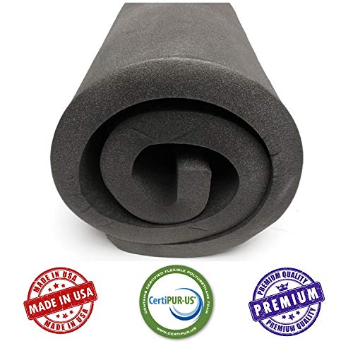 AK TRADING CO. 1" H X 30" W X 72" L CertiPUR-US® Certified Rubber Foam Sheet Cushion (Seat Replacement, Upholstery Sheets, Foam Padding, Acoustic Foams Sheet) - size: 1" H X 30" W X 72" L