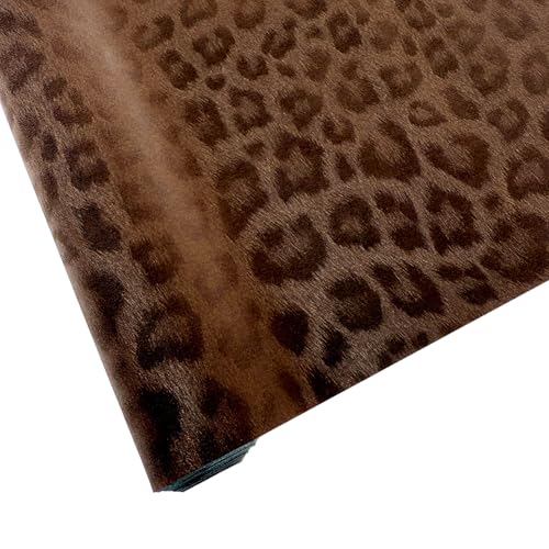 Faux Leather Leopard Roll 32 x 137 cm(12 x 54 inches) Multipurpose Synthetic Faux Leather for DIY Crafts, Earrings, Wallets, Bows, Cosmetic Bags, Handbags - Craft Making Supply (Dark Brown) - color: Dark Brown
