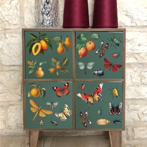 OLYCRAFT 3pcs/Set Insects Rub on Transfers for Furniture and Crafts 6x12 Inch Butterflies Furniture Decals Decor Fruits Furnitures Transfer Stickers for Wood Glass Decor Scrapbooking - style: Insect