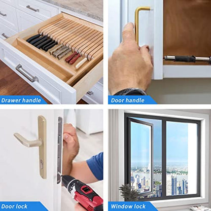 14-Piece Cabinet Hardware Jig Tool Set, Aluminum Alloy Cabinet Handle Template Jig Tool of Drawer Front Knobs, Handles and Pulls, Door