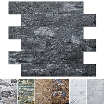 Art3d Peel and Stick Backsplash, Stick on Wall Tile, 10-Pack, Dark Granite - color: Dark-granite