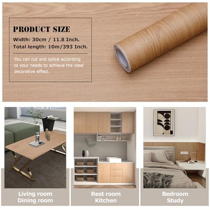 Wood Grain Contact Paper Peel and Stick Wallpaper Self Adhesive Wall Paper for Furniture Countertop Drawer Shelf Liner Cabinet Waterproof Easy to Clean 11.8" X 393" - color: Teak, size: 11.8"W x 393"L
